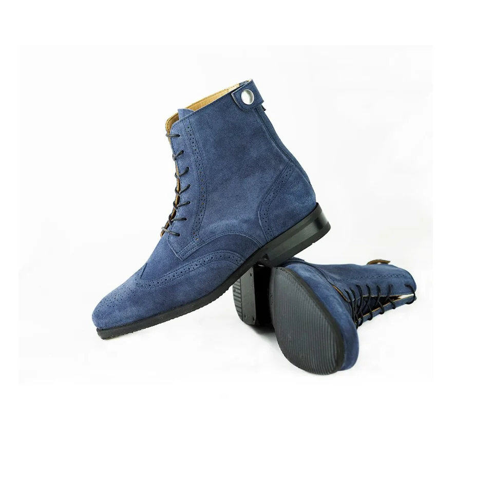 botas senhora camur&ccedil;a azul