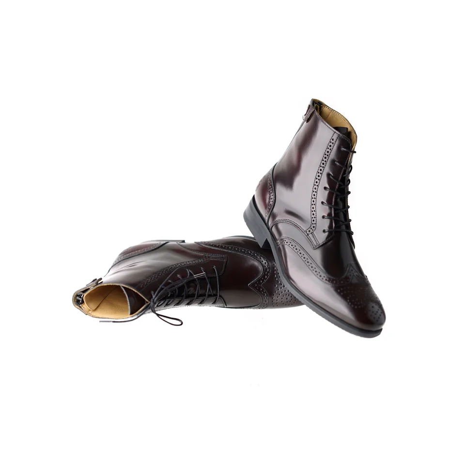 botas em pele senhora bord&ocirc; polido